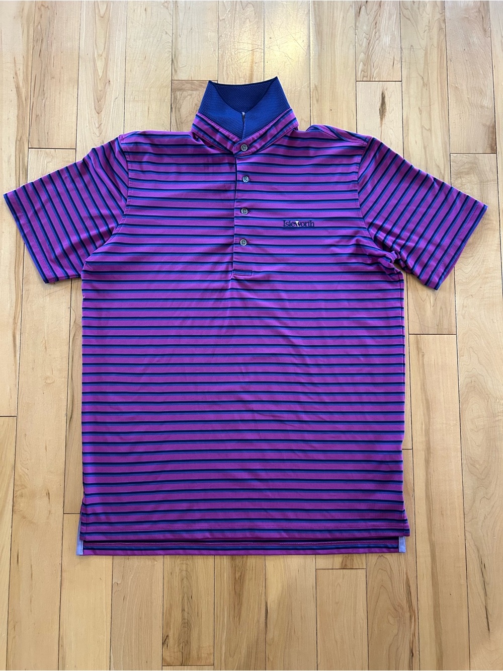 Greyson Purple and Navy Striped Polo Shirt